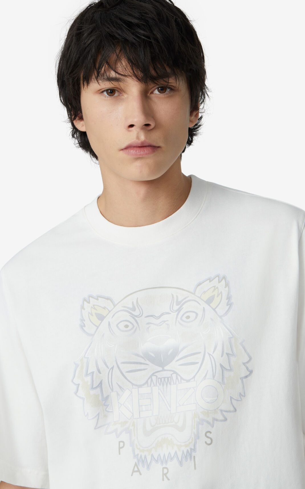 Kenzo Gradient Tiger Tişört Erkek Beyaz | 6548-IQFZO